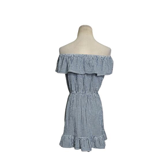 Lovers + Friends Blue Gingham Ruffled Mini Dress size Small - Picture 13 of 15